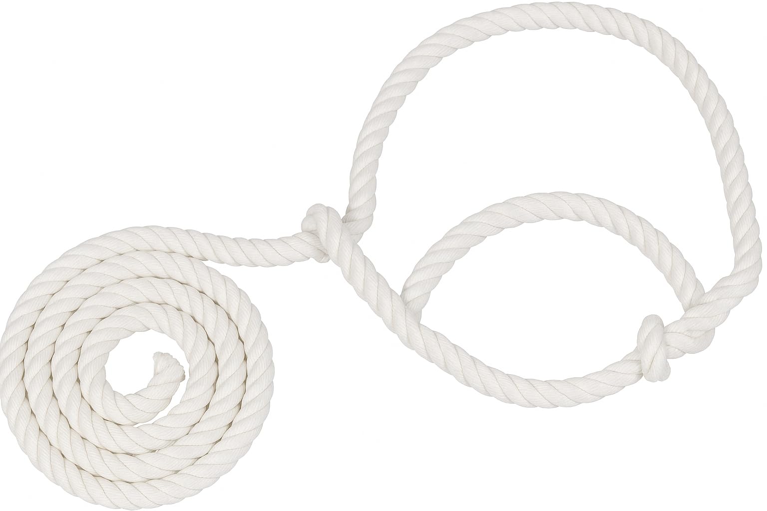 Adjustable Rope Halter for Horses, Cows, and Sheep – Durable Rope Livestock Halter (White)