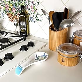 Large Spoon Holder - Sea Turtle Spoon Rest - Nautical, Ocean Beach Decor - Utensil Holder/Ceramic Spoon Holder for…