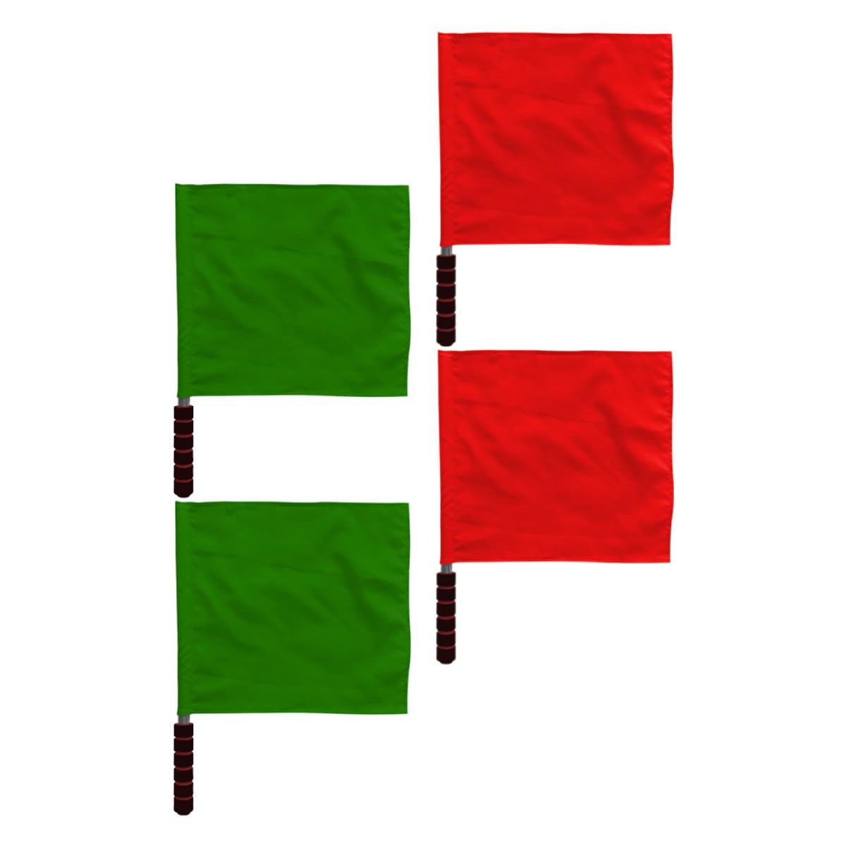 FUOYLOO 4pezzi Bandiere Arbitro per Eventi Sportivi Impugnatura Comoda in Acciaio Inossidabile Piccole Bandiere da Segnalazione per Partite e Gare