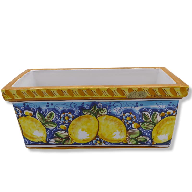 Céramique de Caltagirone vase rectangulaire SICILIA BEDDA 40cm