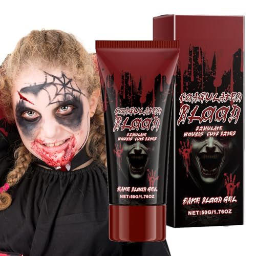 Sangre falsa, sangre falsa lavable, película Sanng | Maquillaje de falso Saang para Halloween | Saang Coagulated, Realistic Vampire Blood, Washable Scene Saanng para festivales de zombis, teatro, cine
