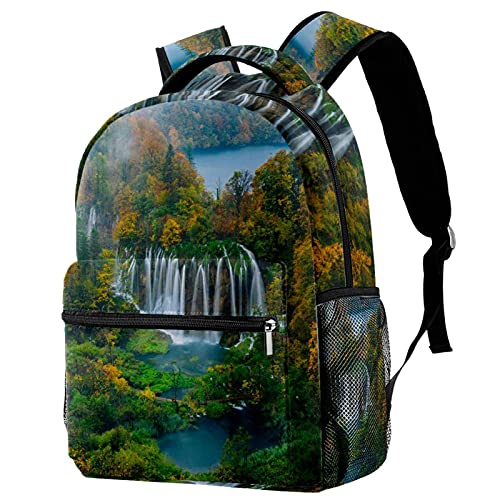 Mochila para portátil Cascada del Bosque para hombre y mujer bolsa de viaje multiusos