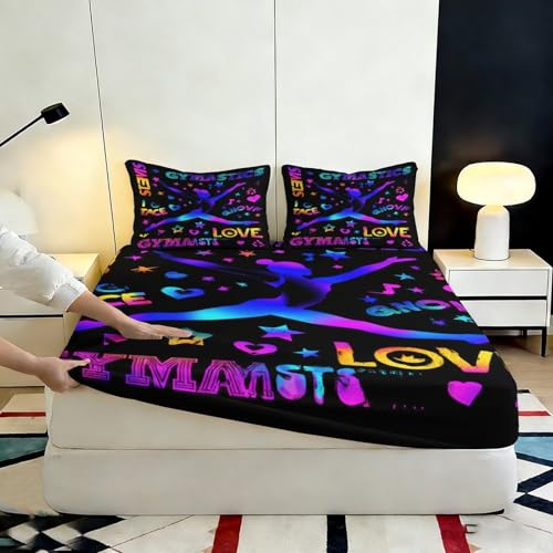 Drap housse gymnastique lit simple avec bonnet profond anti-glisse - 7