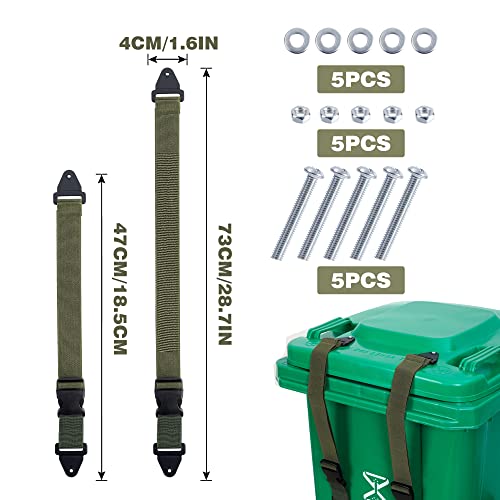 Bylion 2 Pack Trash Can Lid Lock, Outdoor Garbage Can Locks For Animals Proof Universal Lid Lock Stretchable Elastic Strap To Prevent Rust Trash Can Locks For Animals, Squirrels, Dogs, Raccoons #TOP1