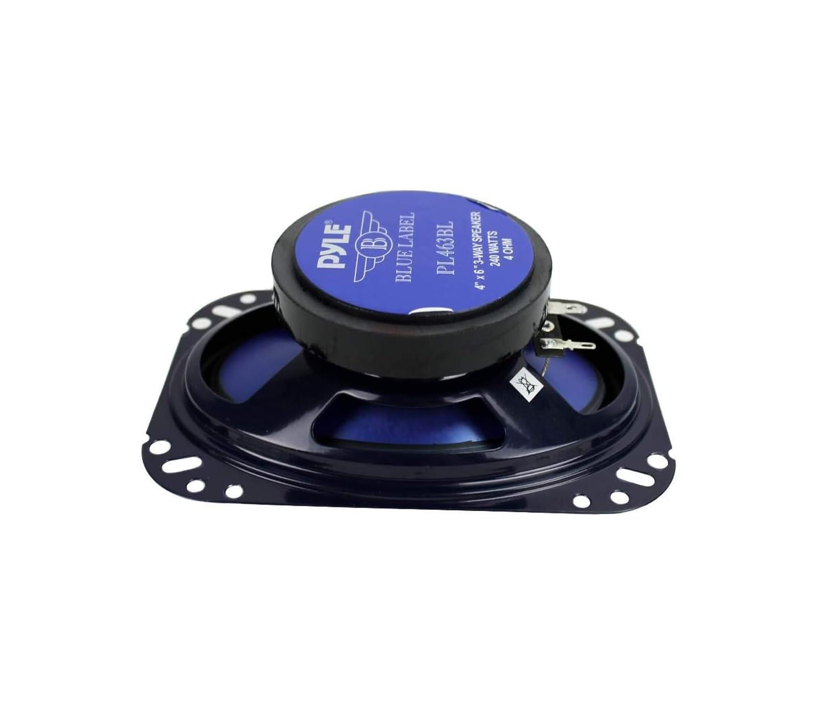 Pyle Par de altavoces para auto de 4” x 6”, Coche, Sistema de altavoces de sonido de 3 vias, 240W por par, Impedancia de 4Ohm y ¾"