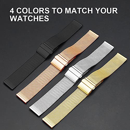 Smaate Watch Band Compatible With P22 Donerton, Popglory, Canmixs 1.4Inch; Motast Mugu Chalyh P36A P36B, Agptek Lw31 1.69Inch Smartwatch, 20Mm Replacement, Folding Clasp With Safety, Rose Gold #TOP3