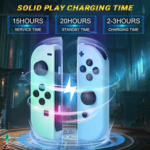 Replacement for Switch Controller Work with Switch/Lite/OLED,Wireless Gamepad Support Dual Vibration,6-Axis Gyro,Wake-up,Motion Controls,Screenshot, L/R (Green and Blue) - Image 5