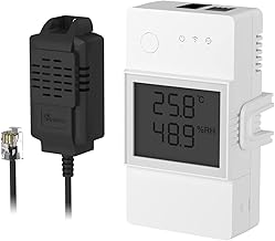 Interruptor Inteligente de Monitoramento de Temperatura e Umidade SONOFF THR316D, com Tela LCD, com Sensor de Temperatura e Umidade THS01, Compatível com Alexa e Google Home