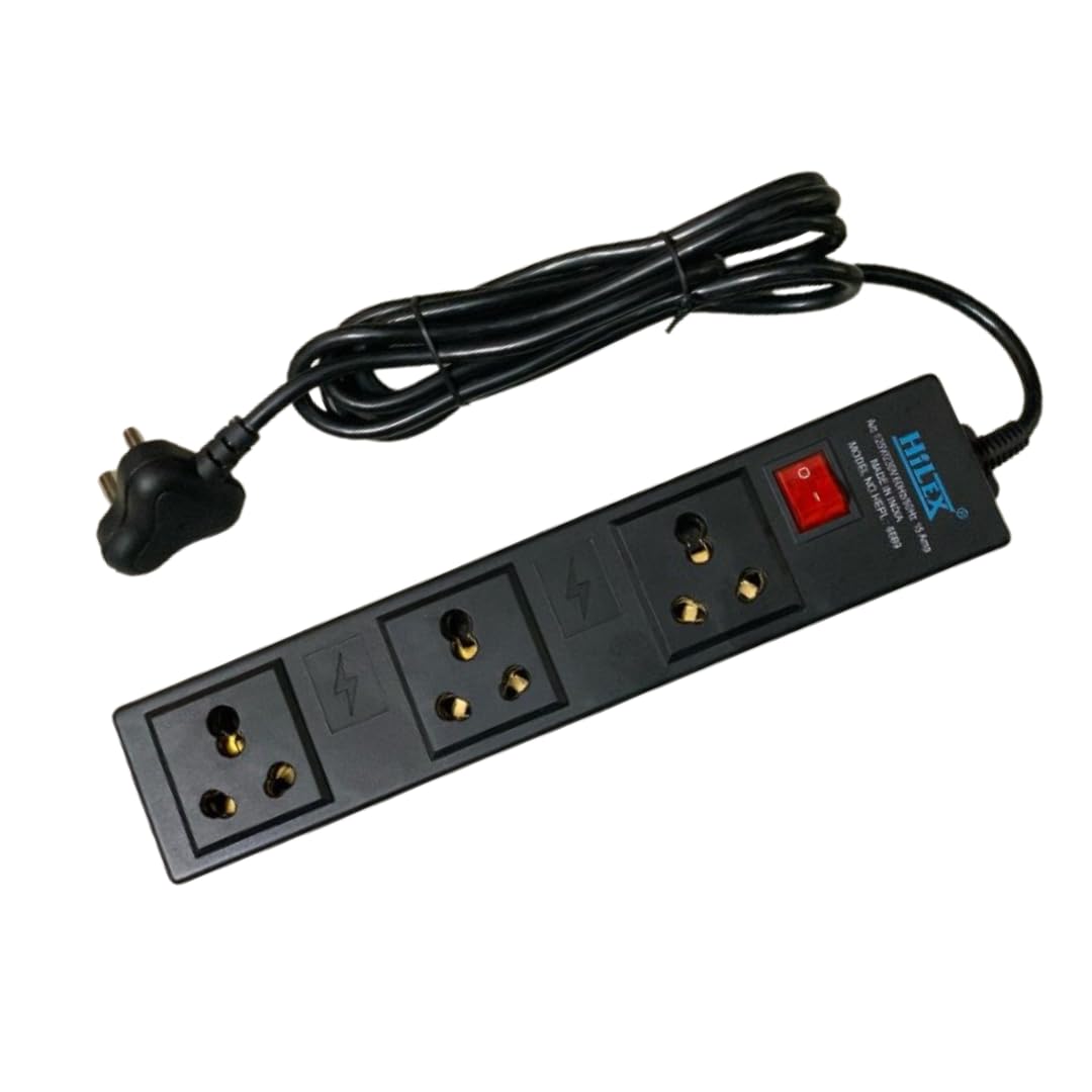 King Shine Extension Board 3 Outlet 3000W 15 AMP Socket with Heavy Duty Wire 2.7 Meter