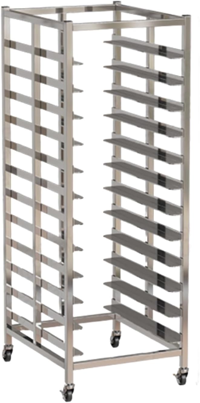 Heavy-Duty 12-Tier Stainless Steel Rack, Mobile Bakery Trolley for Sheet Pan Storage, Ideal for Bread & Pizza Baking, Supports Up to 400kg