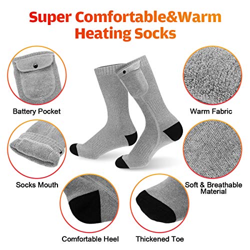MECO ELEVERDE Heated Socks, Thermal Socks with 3 Adjustable Temperature Foot Warmers, Heated Socks, Ski Socks and Sneaker Socks Men Women M/L - Image 4