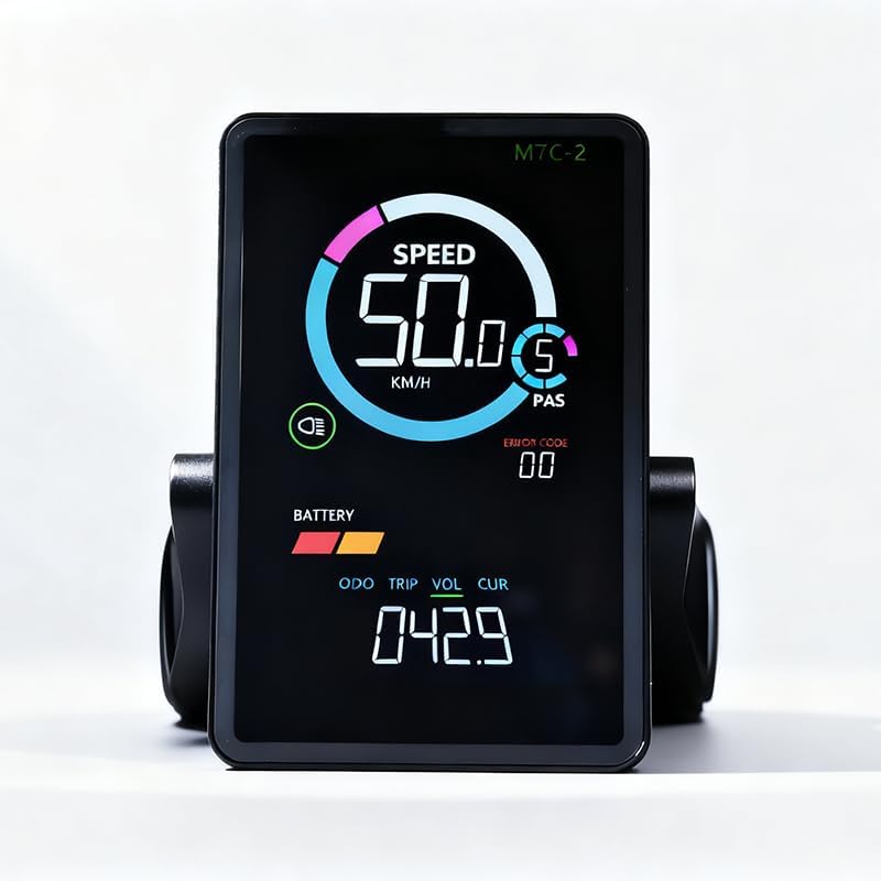 E Bike LCD Display Screen for Bikes Bicycle Speedometer Bike Computer UART No. 2 Protocol, Colorful Cycling Computer, USB Charging Port Ebike Display
