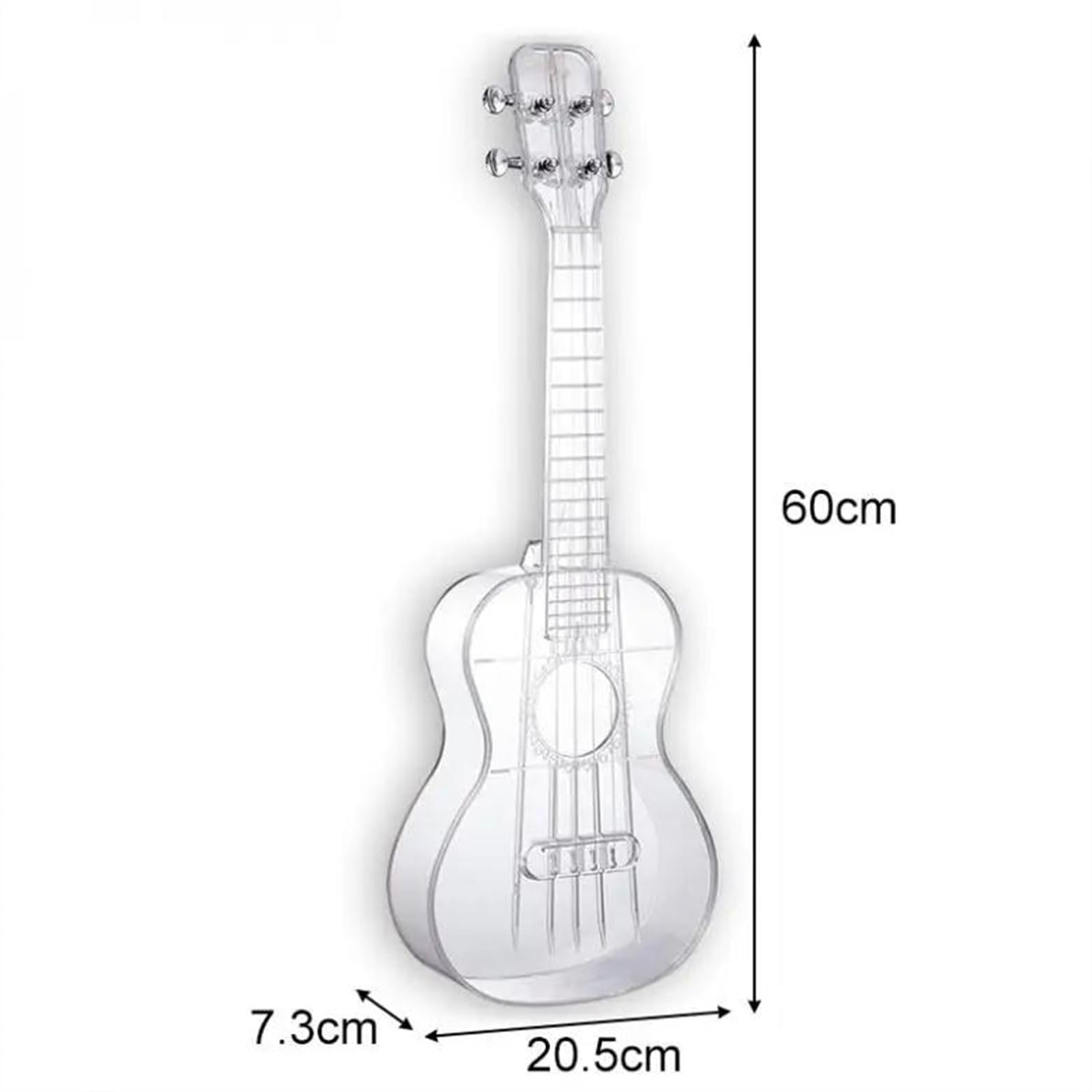 23-Zoll-Konzert-Ukulele, Transparentes Material, Integrierter Körper, Leichte 4-saitige Ukulele-Gitarre Ukulele für Anfänger