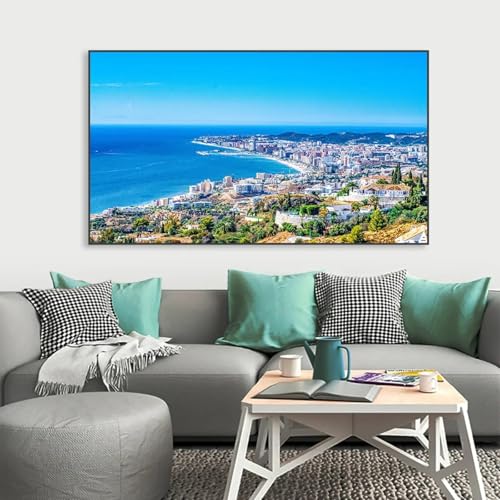 Affiche voyage côtes impression toile 60x120cm pour salon