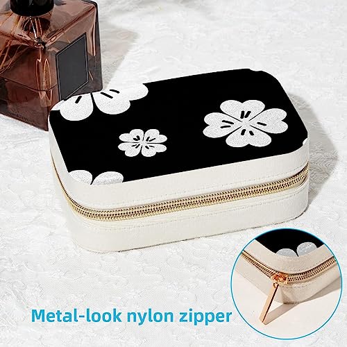 Boîte à bijoux blanche design de luxe portable pour bagues et petits colliers