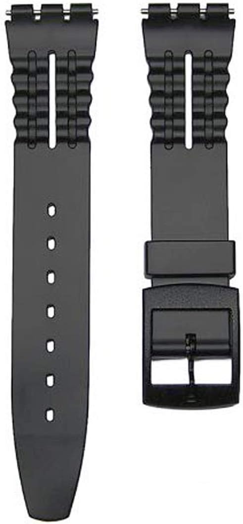 17mm Black Replacement Watch Band Compatible with Standard Gents Swatch Watch