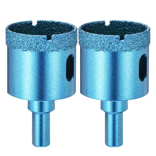 PATIKIL 1-1/2" Diamond Hole Saw 38mm 3-Flat Shank Blue 2Pcs