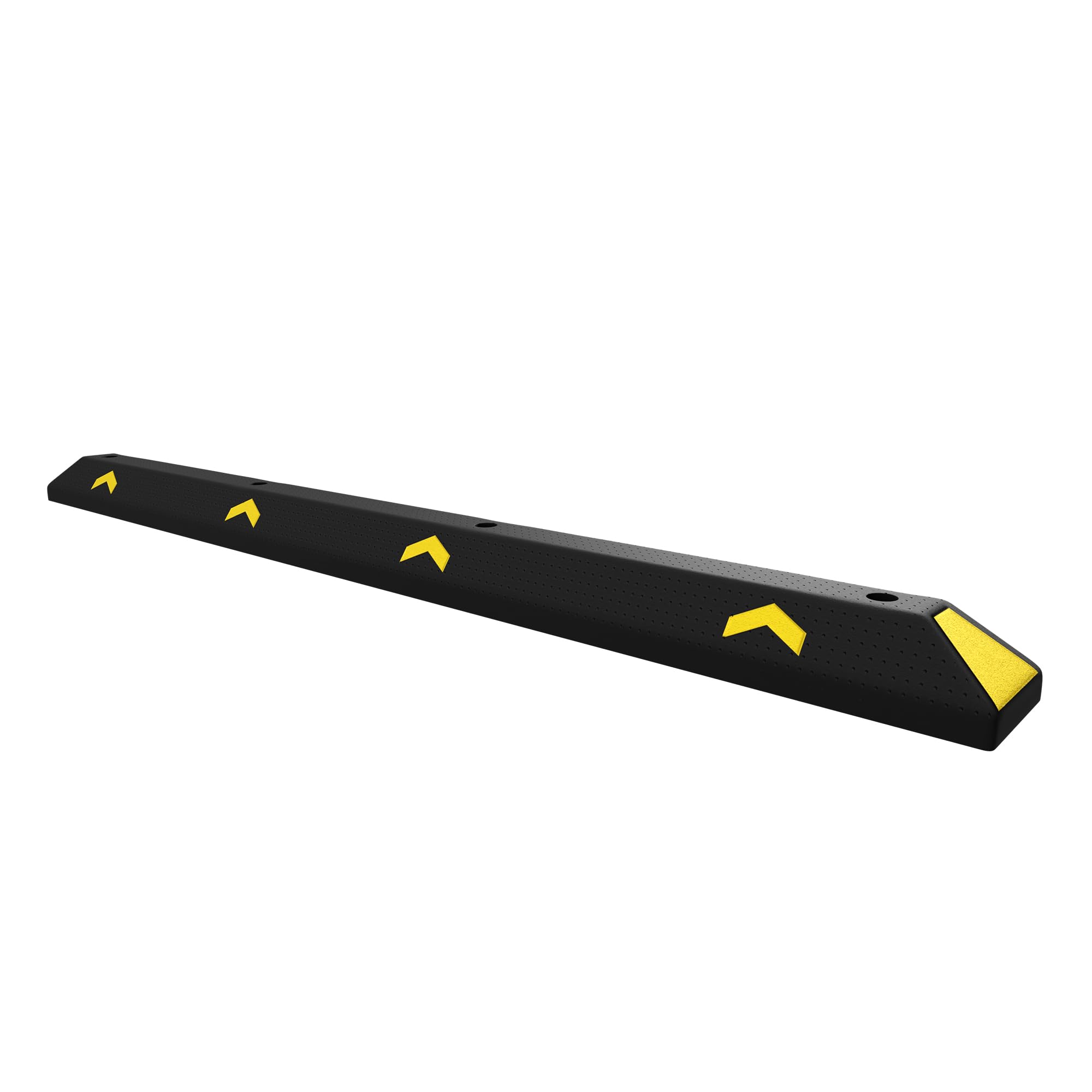 Berry Heavy Duty Wheel Stopper 183CM | Recycled PVC Parking Curb with Yellow Reflectors | 73Inch Black Car Wheel Stop Block | Parking Kerb for Garage, Driveway & Parking Areas