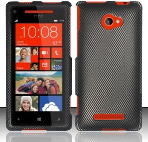 For HTC Windows Phone 8x 6990 (AT&T) Rubberized Design Cover - Carbon Fiber