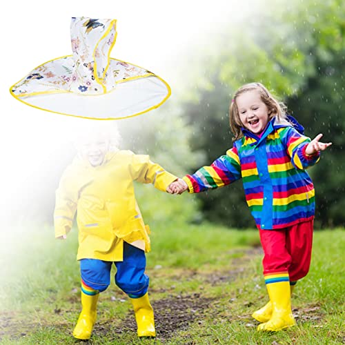 Chapéu de Guarda- Chuva de Criança UFO Capa de Chuva: 60Cm Limpar À Prova D' Água Crianças Chuva Po