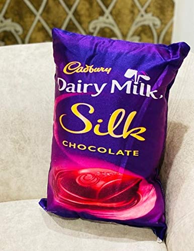 NISHOMES Packet Namkeen / Chocolate Printed Pillow for Decoration Same Print Both Side Size - 12x18 Inches Multicolor