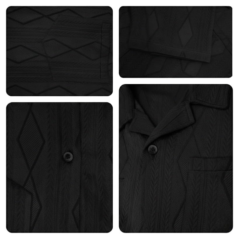 Image of Leriya Fashion Shirt for Man | Mens Casual Shirts | Shirt for Man| Shirts for Mens Stylish |Half Sleeve Button Down Textured Summer Beach Goa Wear Holiday Outfits (Available in Plus Sizes)