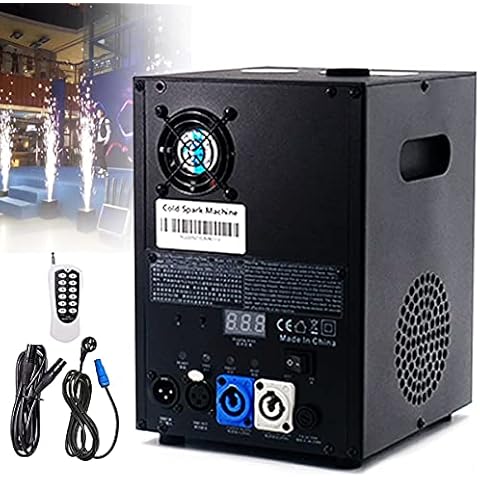 ZH-VBC Cold Spark Machine, Wedding Fog and Sparkler Machine, Electric Celebration Machine DMX Remote Control for DJ Music Stage Decoration Stage Light Stage Machine, 1 pcs, Black Cover