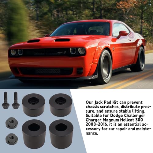 Image of Jack Pad Kit for Dodge Challenger Accessory Charger Magnum Hellcat 300 2008-2017 Front and Rear Jack Stand Pad Lift Kit