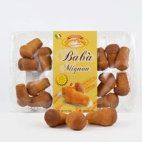 Babà Mignon - 160 gr BABA\' NAPOLETANI MIGNON MASCOLO 150 GR 12 PEZZI SOFFICI DOLCE TIPICO NAPOLETANO