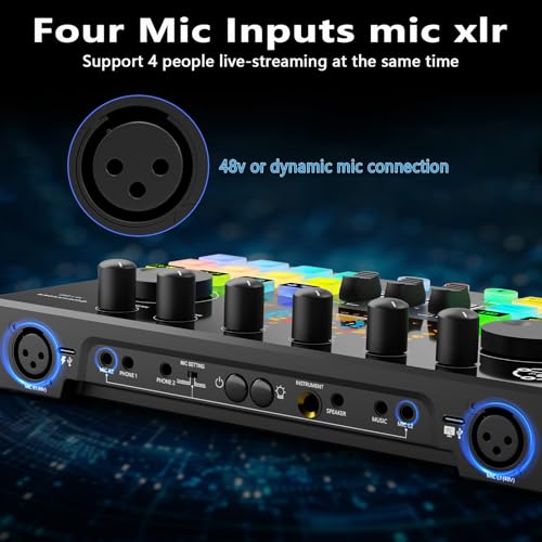 Image of M100 Podcast Equipment Bundle for 2, 48V XLR Condenser Mics Audio Mixer