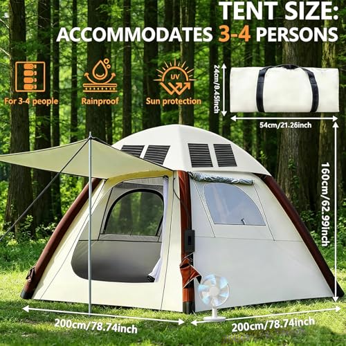 Carpa automática para camping 4 personas, con dispositivo recargable miniatura 2