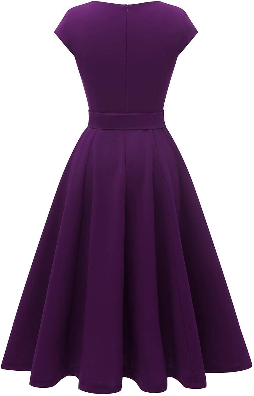 DRESSTELLS Women's Cocktail Dresses, Formal Wedding Guest Modest Church Vintage Tea Party Midi Evening Dress - Image 5