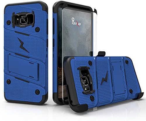 Samsung Galaxy S8 Plus Case, Zizo [Bolt Series] w/ [Galaxy S8 Plus Screen Protector] Kickstand [12 ft. Military Grade Drop Tested] Holster Clip - S8+