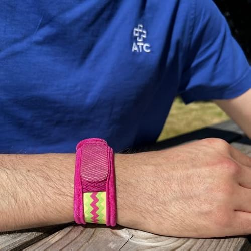 ATC Handels GmbH Para'Kito Anti-Mücken Armband inkl. 2 Pellets für Kinder und Erwachsene - Mückenschutz, Mückenabwehr, Schutz gegen Mücken für Hand- und Fußknöchel, Wellen pink