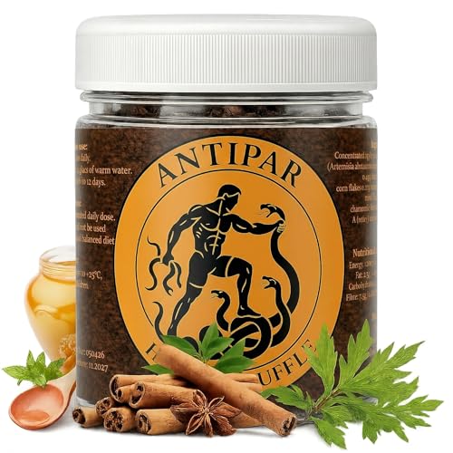 AntiPar Darmreinigung & Detox für Erwachsene Pflanzliche Verdauungsbitterstoffe kaubare Kräutertrüffel mit Wermut Zimt und Kurkumawurzelpulver 12-Tage-Kur