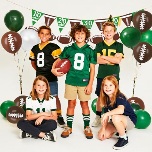 Football Party Decorations Includes Plates, Napkins, Cups, Banner, Balloons, Touchdown Tablecloth for Football Birthday & Tailgate Party Decorations, Serves 24 - Image 5