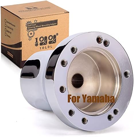 10L0L Golf Cart Steering Wheel or Adapter, Generic of Most Golf cart EZGO Club Car Yamaha (Steering Wheel Adapter for Yamaha-White)