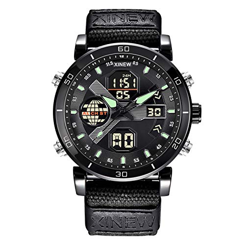 Reloj de pulsera para hombre, digital, moderno, casual, de cuarzo, deportivo, reloj de pulsera para hombre, negro, talla única