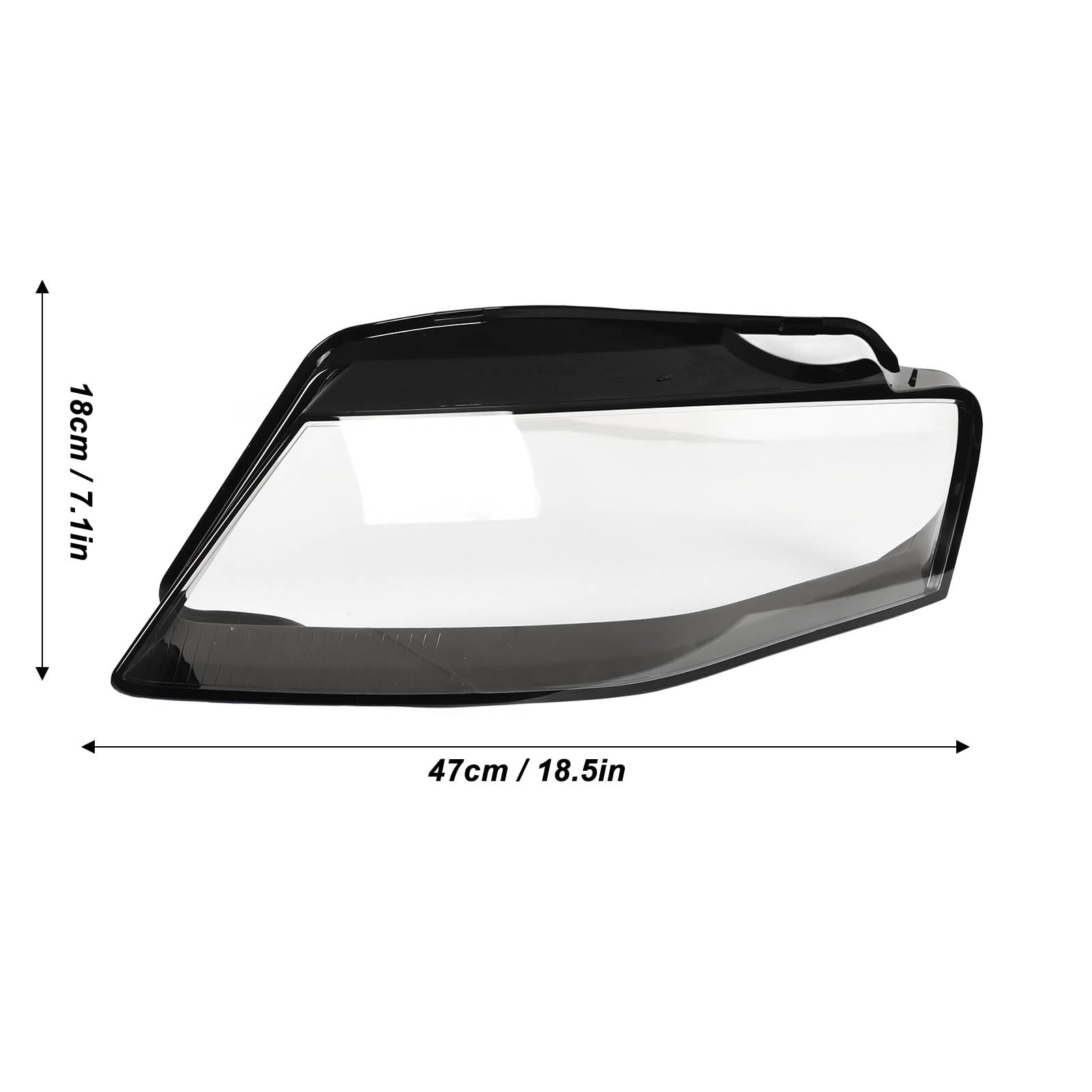 SIXRUN Copriobiettivo Faro Faro Guscio di Ricambio Trasparente per PC, Copertura Trasparente a Scatto, Resistente Ai Graffi Montaggio Diretto 47 X 18 Cm per B8 2009 2010 2011 2012 (Sinistra