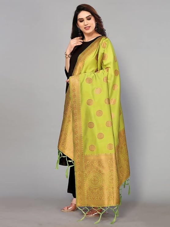 Women's Art Silk Printed & Tassel Traditional Dupatta2