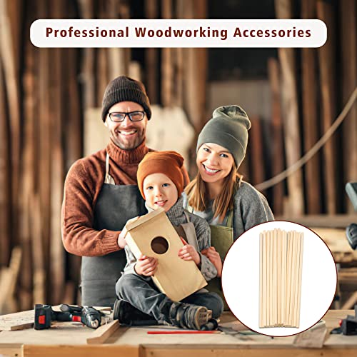 50Pcs Wood Dowel Rods Sticks For Craft, Wooden Assorted Popsicle Stick Unfinished Wood Macrame Pole For Crafting Cake Support Stacking Dowls Cardboard Kids - Φ1/4 X 6 Inch Long #TOP6