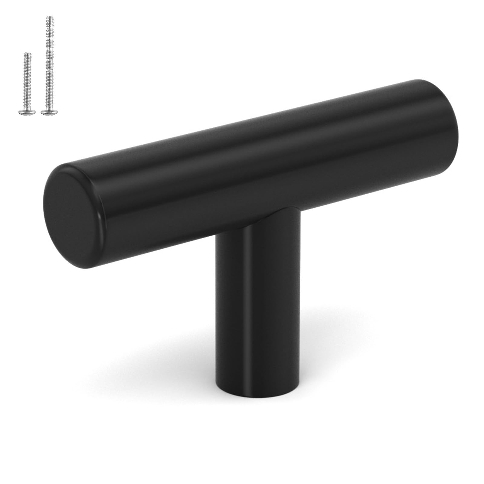 LONTAN 30 Piece Black Round Kitchen Cabinet and Drawer Knobs - Modern Cupboard Hardware
