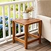 Utoplike Teak Outdoor Side Table for Patio, Pool Coffee Accent Table, Wood End Tables for Garden, Backyard, Bed, Living Room, Couch #5