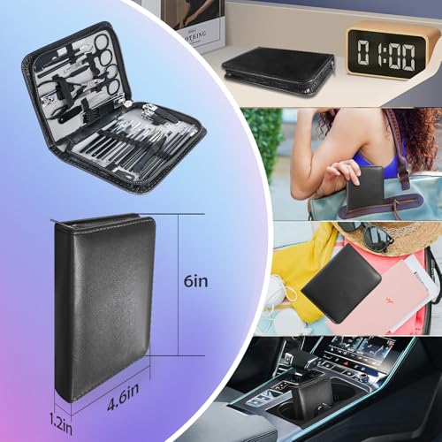 Image of Manicure Pedicure Kit Professional 30pcs Complete Nail Care kit,fingernail and toenail Clippers and Manicure kit for Men with Travel Deluxe Beauty Tools Convenience Set (Black)