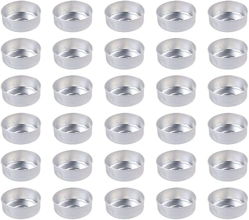 Healifty 200pcs redondo de lata té tazas de luz caja vacía velas velas velas velas molde modelo DIY cera velas Tealight accesorios