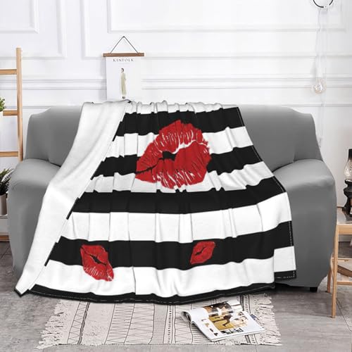 Couverture en micro polaire lèvres douce | Plaid lit cosy - 3