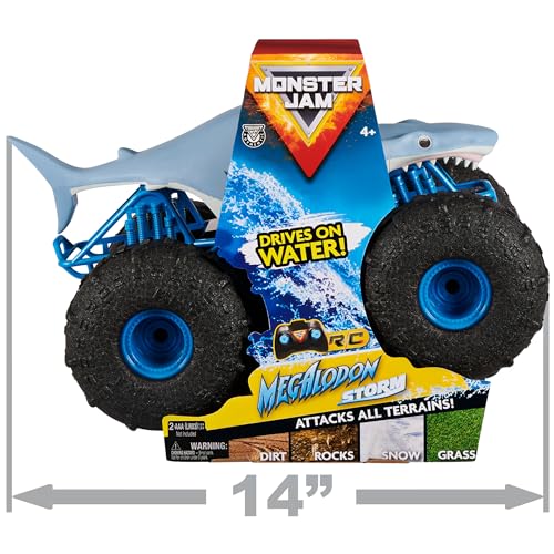 Monster Jam, Official Megalodon Storm All-Terrain Remote Control Monster Truck for Boys and Girls, 1:15 Scale, Kids Toys for Ages 4-6+ - Image 3