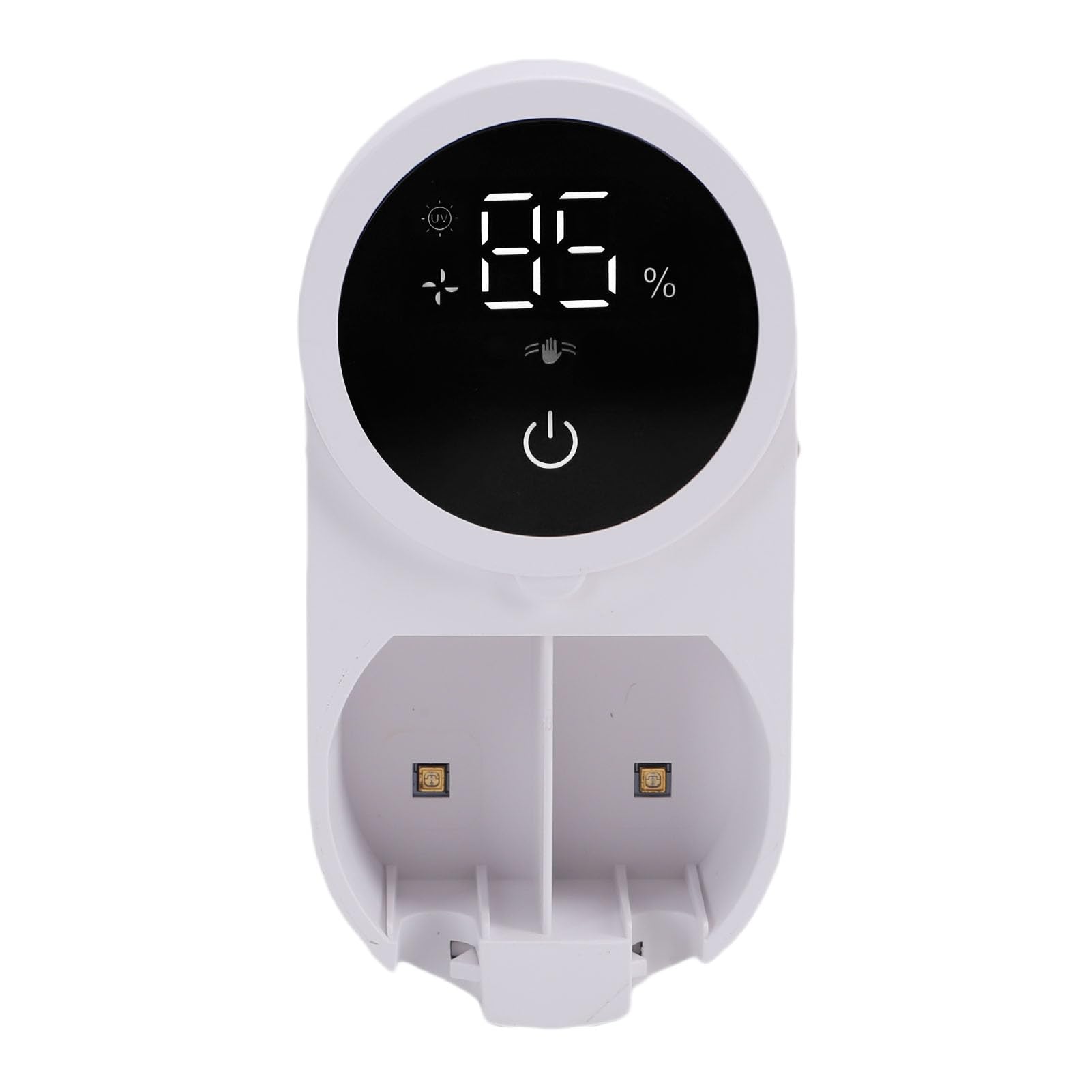 Automatischer Zahnbürstenhalter mit Desinfektionsmittel, Deckel-Wandhalterung mit Bewegungssensor, 1800-mAh-Akku, USB-C-Aufladung, Berührungslose Desinfektionsaufbewahrung für (White)