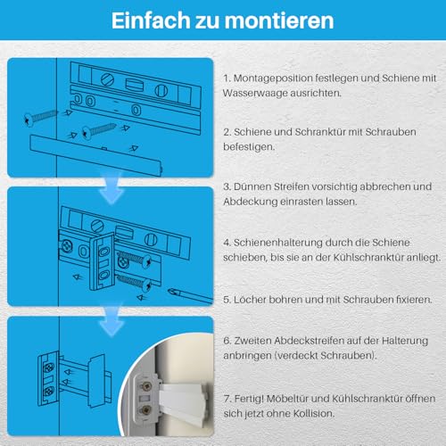 Türmontageset Schlepptür Schleppscharnier für Einbau-Kühlschrank mit dem Originalcode C00312150 für Whirlpool für Bauknecht für Indesit für Ignis 481231019131
