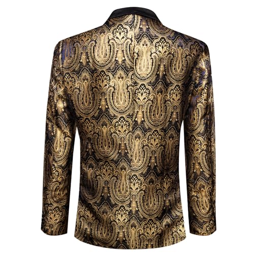 Image of Barry.Wang Mens Floral Blazer Suit Jacket Notched Lapel Casual Sport Coat | Flowers Jacquard One Button Tuxedo for Prom Wedding Party Disco Dinner Banquet Cocktail Homecoming Travel,Regular Fit